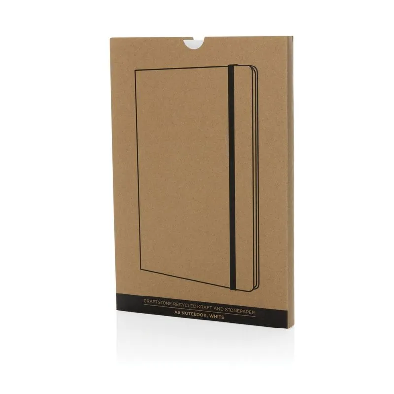 Cuaderno A5 de papel kraft y piedra reciclado Craftstone
