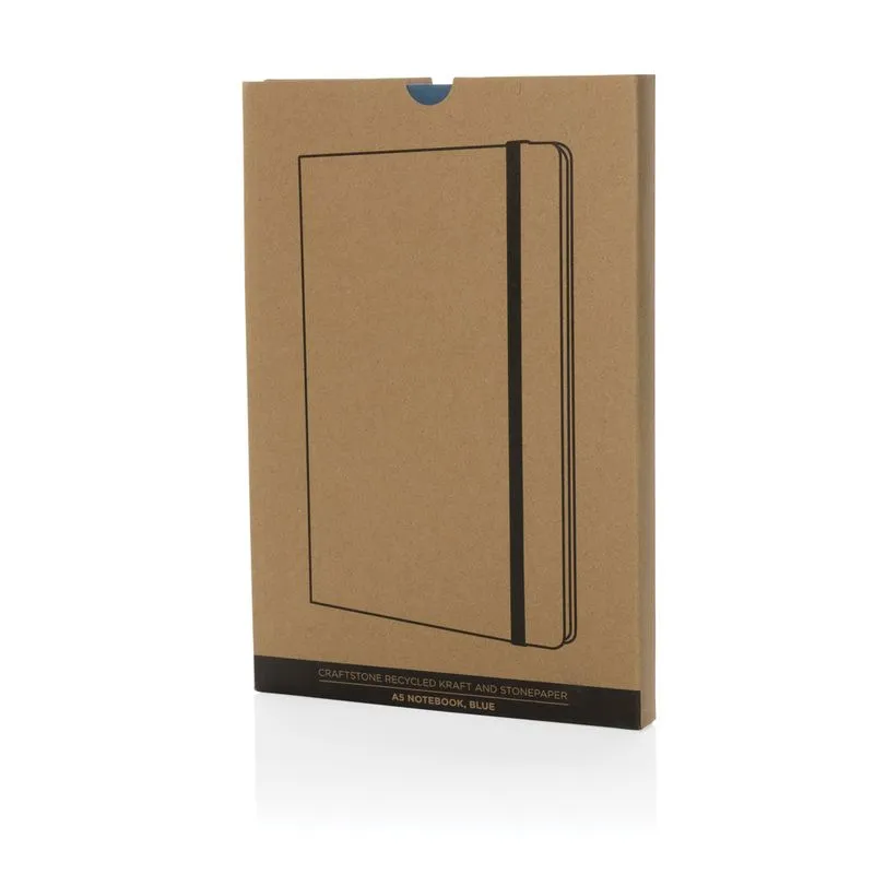 Cuaderno A5 de papel kraft y piedra reciclado Craftstone