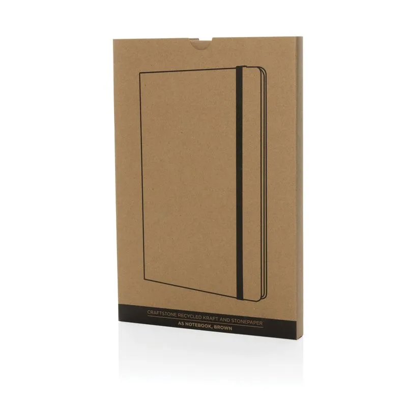 Cuaderno A5 de papel kraft y piedra reciclado Craftstone