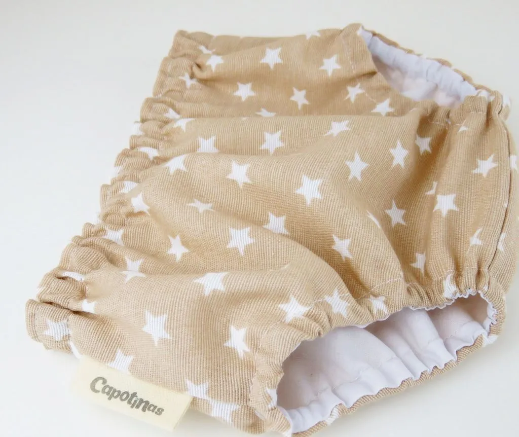 Cubrepañal – Bloomer estrellitas beige