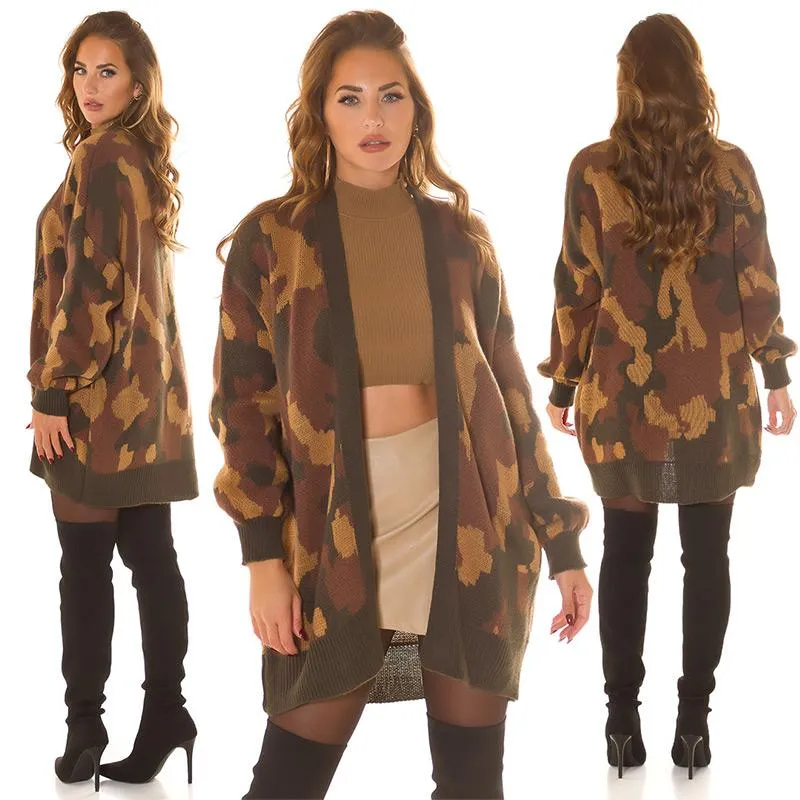 Cárdigan Oversize estampado militar