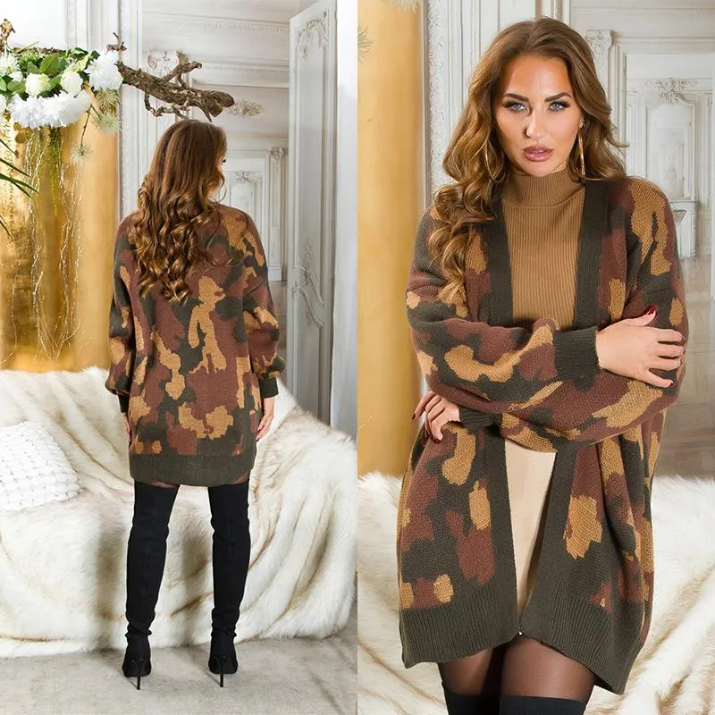 Cárdigan Oversize estampado militar