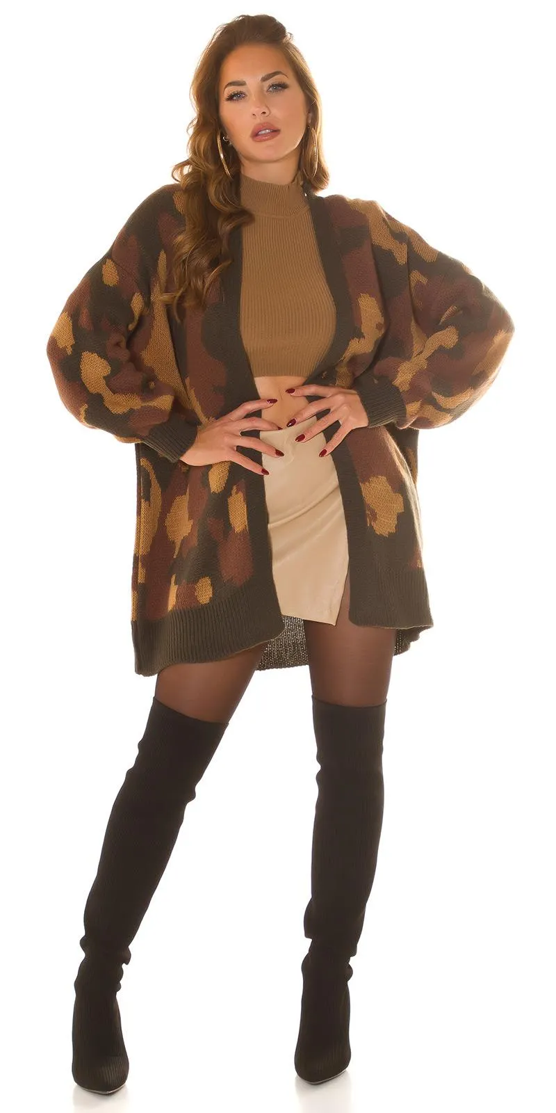 Cárdigan Oversize estampado militar