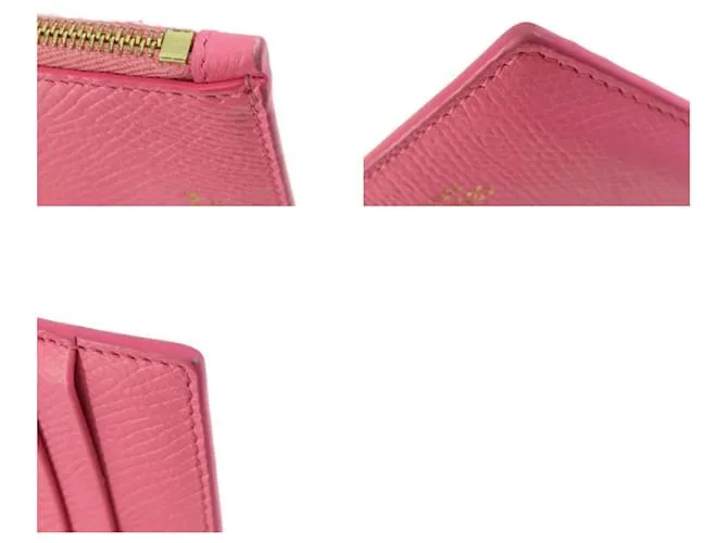 Céline Estuche de tarjetas de visita de cuero rosa Celine 