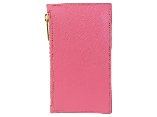 Céline Estuche de tarjetas de visita de cuero rosa Celine 