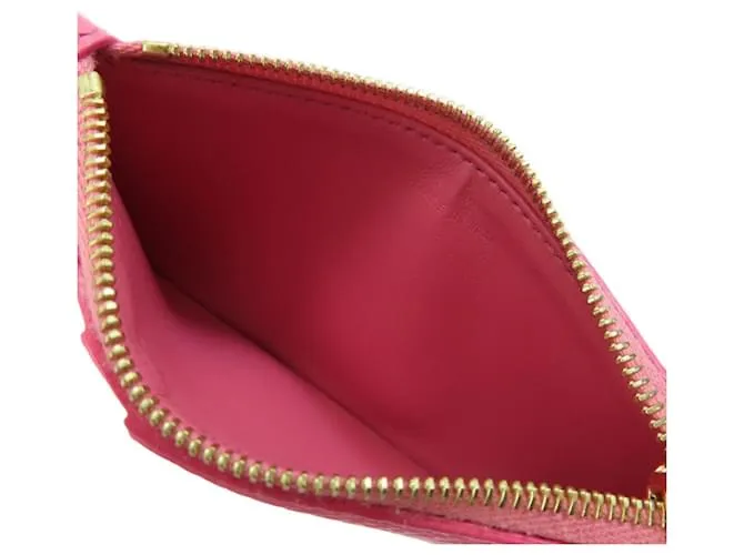 Céline Estuche de tarjetas de visita de cuero rosa Celine 
