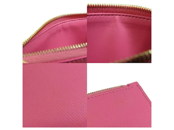 Céline Estuche de tarjetas de visita de cuero rosa Celine 