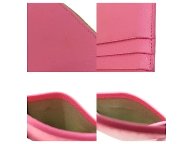 Céline Estuche de tarjetas de visita de cuero rosa Celine 