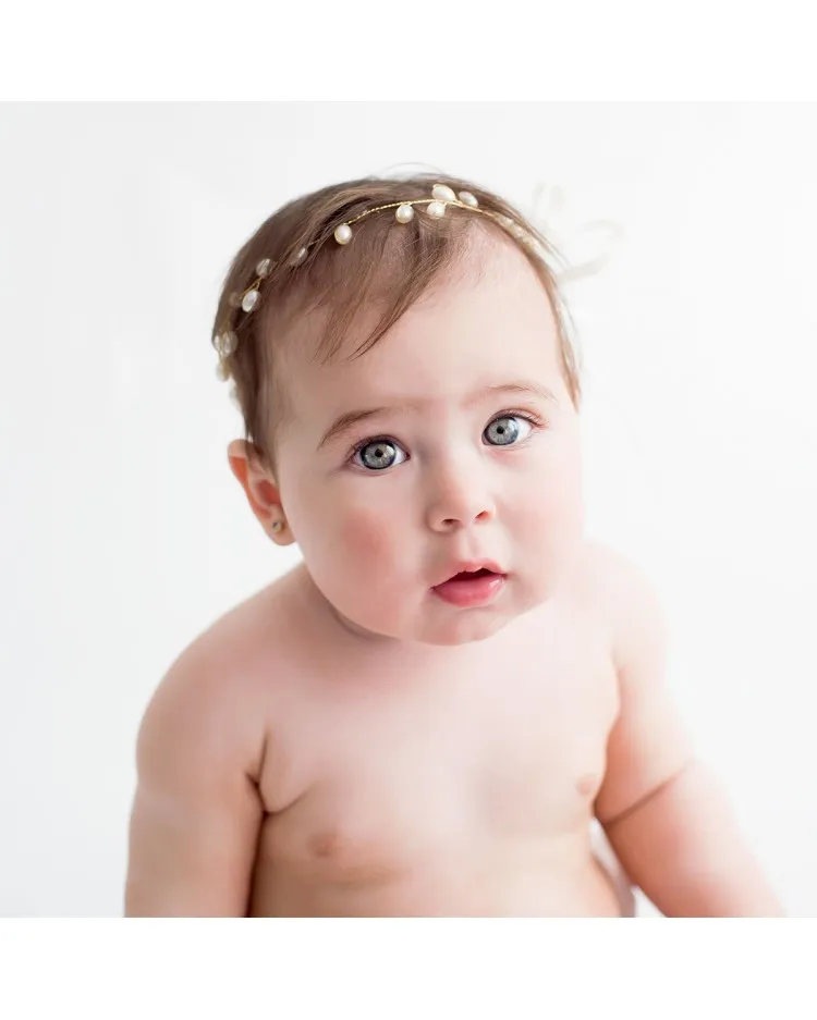 Diadema bebe Bautizo con perlas
