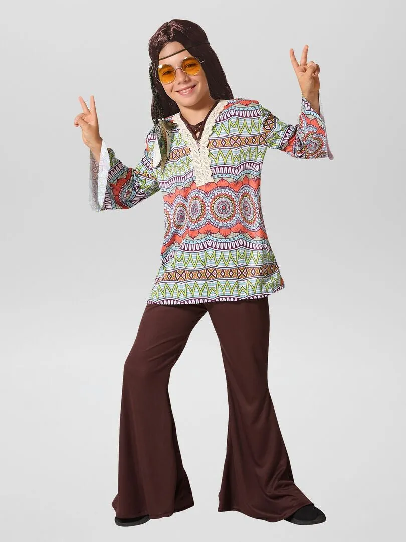 DISFRAZ DE 'HIPPIE'   2 PIEZAS  MARRON