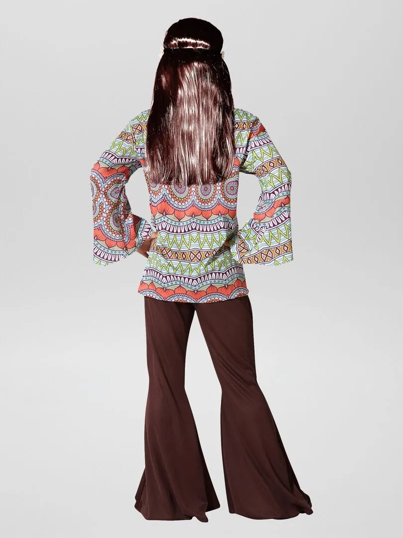 DISFRAZ DE 'HIPPIE'   2 PIEZAS  MARRON