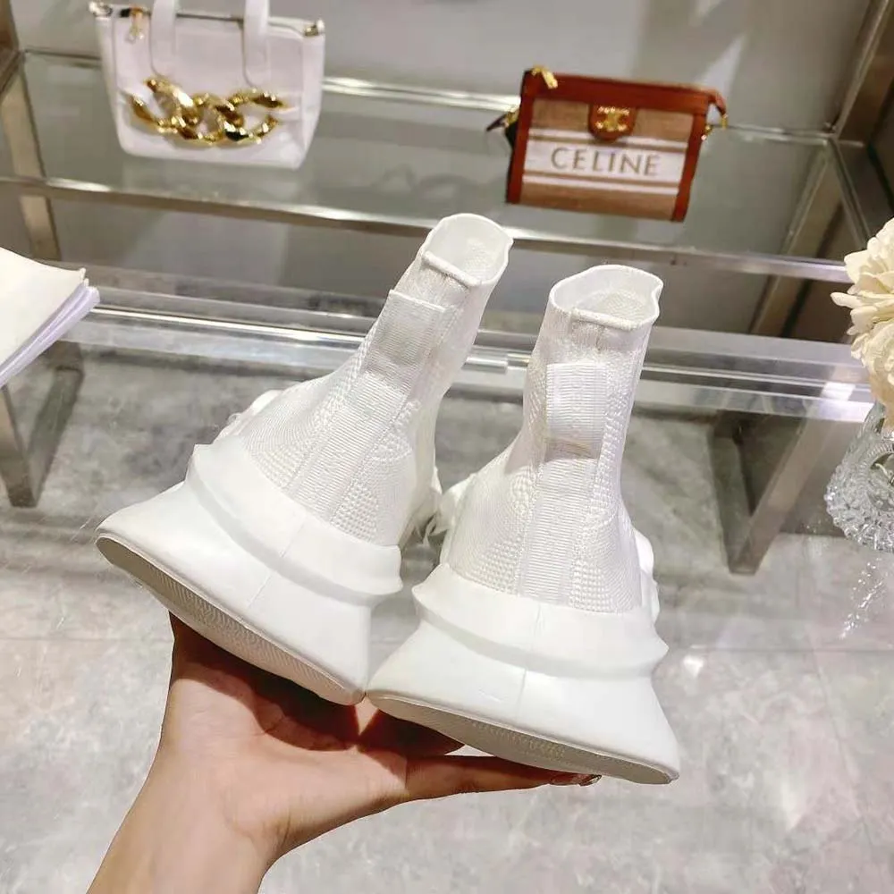 DOLCE GABBANA D&G ZAPATILLAS DE CAñA MEDIA UNISEX DE MALLA ELáSTICA WAVEBLANCO