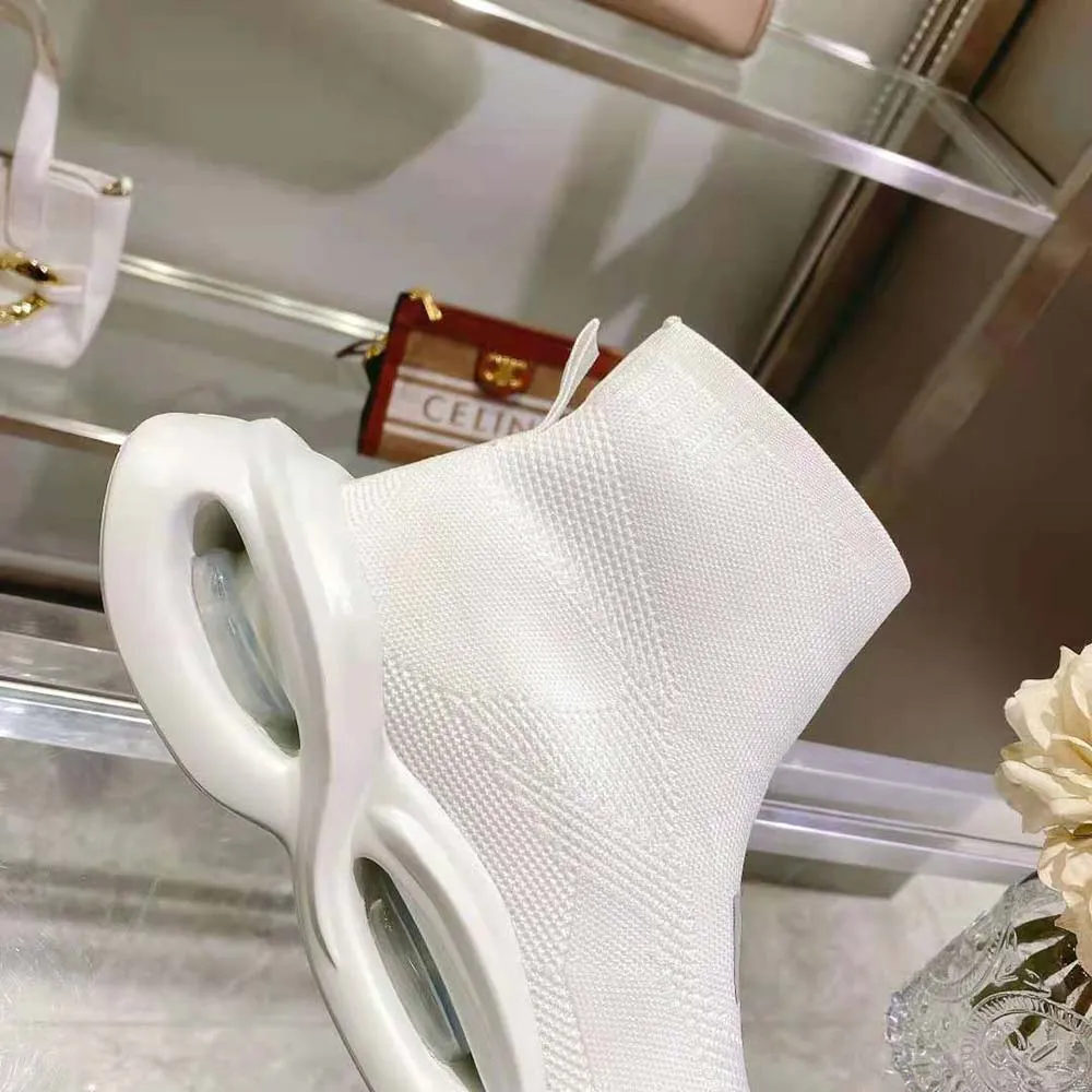 DOLCE GABBANA D&G ZAPATILLAS DE CAñA MEDIA UNISEX DE MALLA ELáSTICA WAVEBLANCO