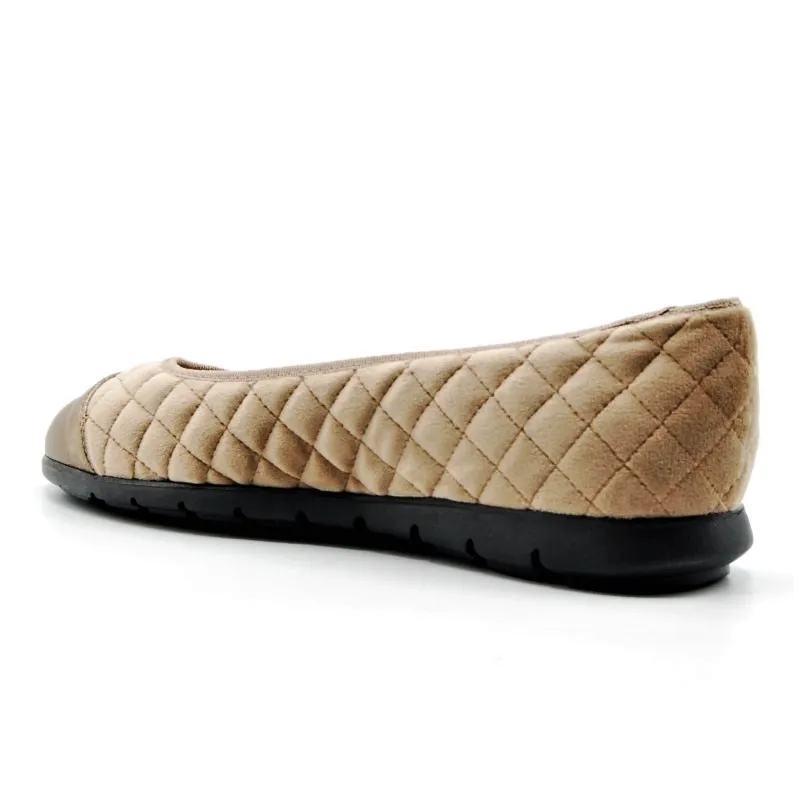 DUIT 4010 Taupe y gris Francesita plana puntera mujer