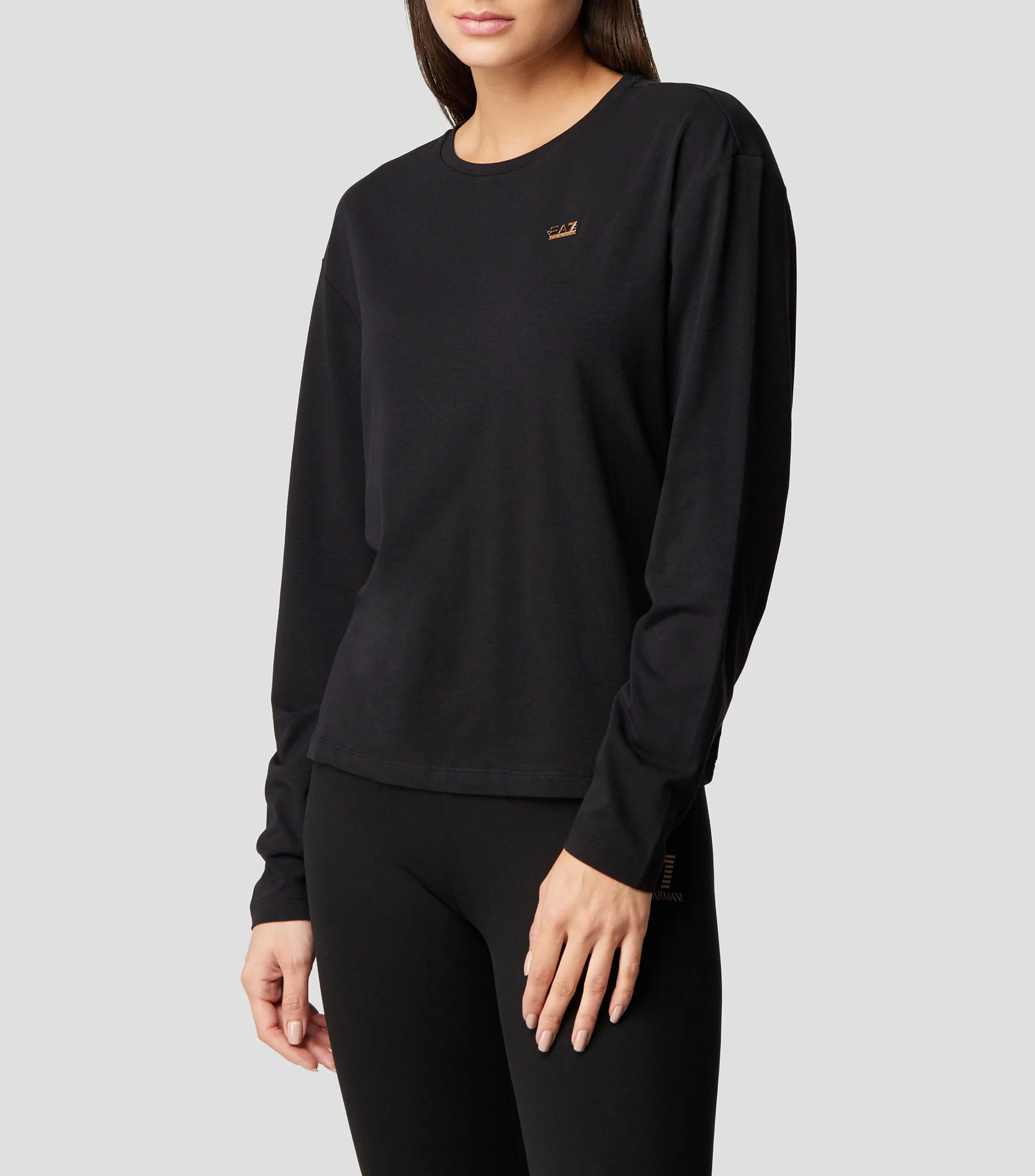 EA7 Emporio Armani Playera de cuello redondo con manga larga Mujer