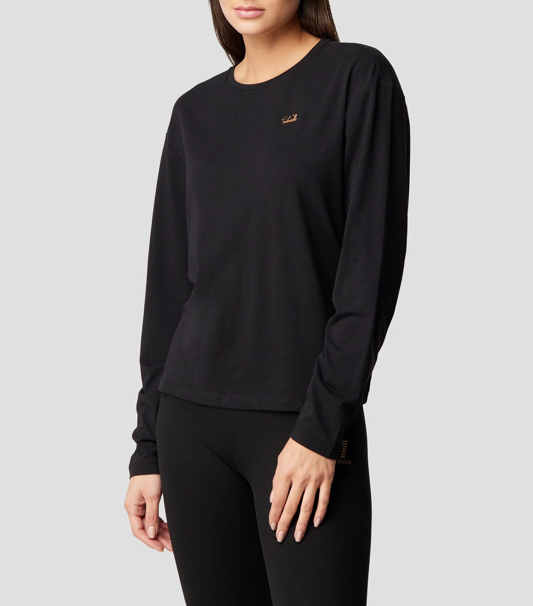 EA7 Emporio Armani Playera de cuello redondo con manga larga Mujer