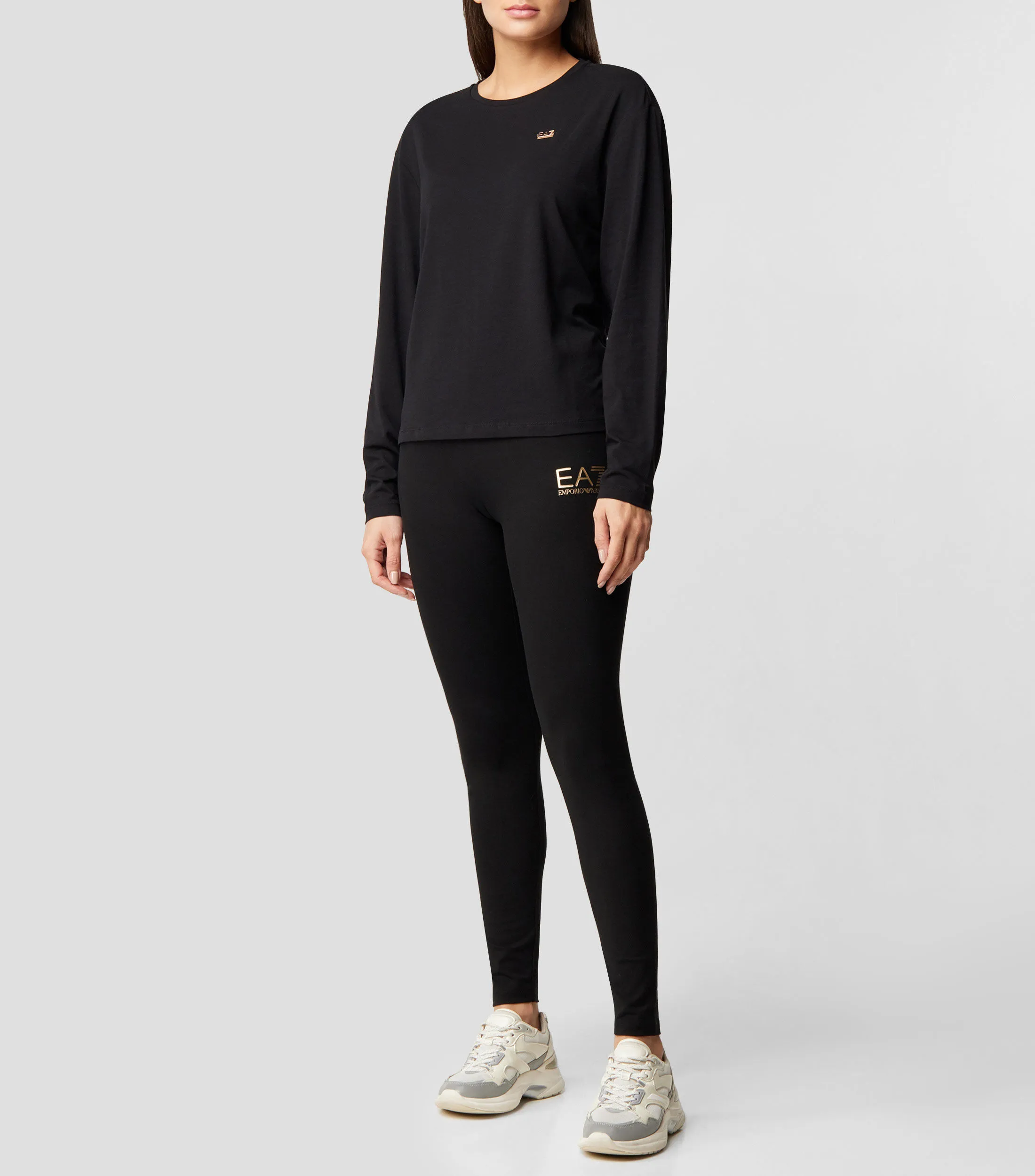 EA7 Emporio Armani Playera de cuello redondo con manga larga Mujer