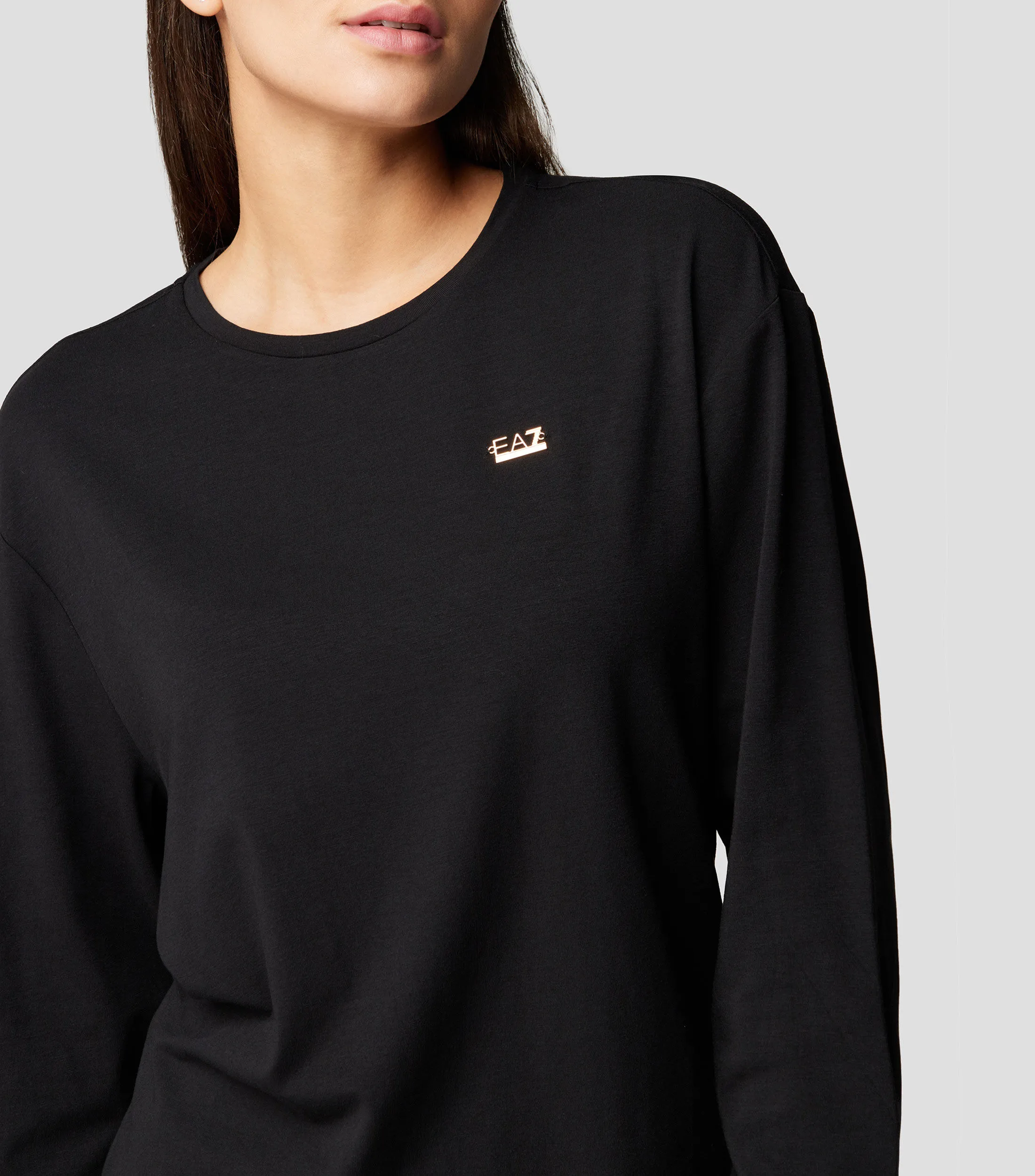 EA7 Emporio Armani Playera de cuello redondo con manga larga Mujer