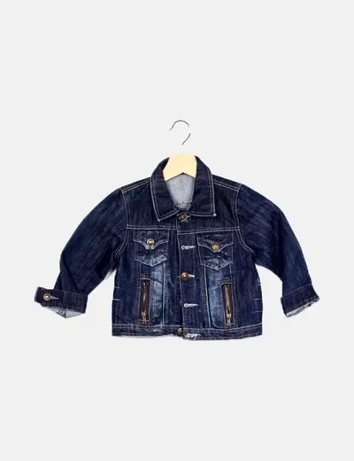 El cofre de la moda Chaqueta biker azul marino