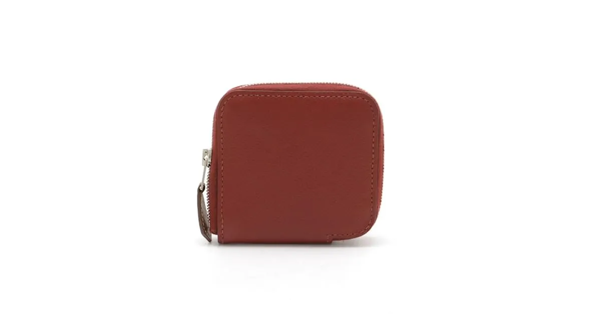 Estuche compacto de monedas de seda Azap de Hermès Naranja 