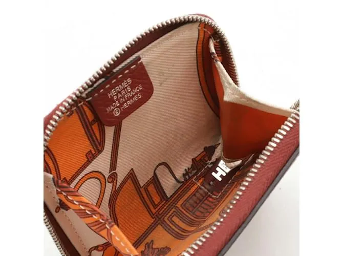 Estuche compacto de monedas de seda Azap de Hermès Naranja 