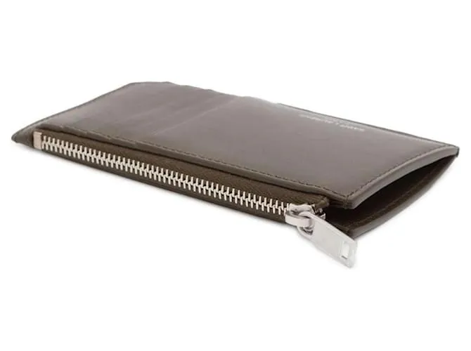 Estuche de cuero para tarjetas Saint Laurent 