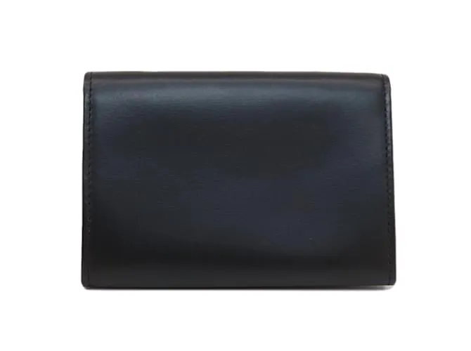 Estuche de tarjetas de visita de cuero negro Cartier 