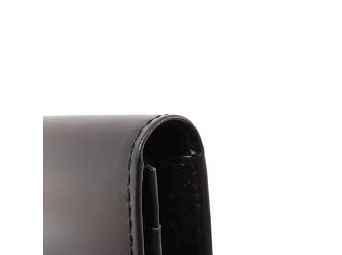 Estuche de tarjetas de visita de cuero negro Cartier 
