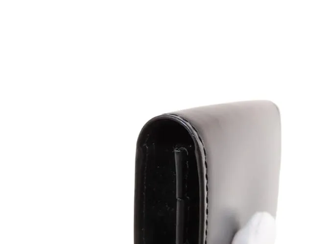 Estuche de tarjetas de visita de cuero negro Cartier 
