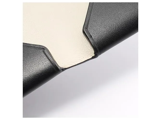 Estuche de tarjetas de visita de cuero negro Yves Saint Laurent 
