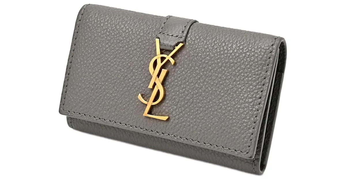 Estuche para llaves Monogram Saint Laurent en gris Castaño 