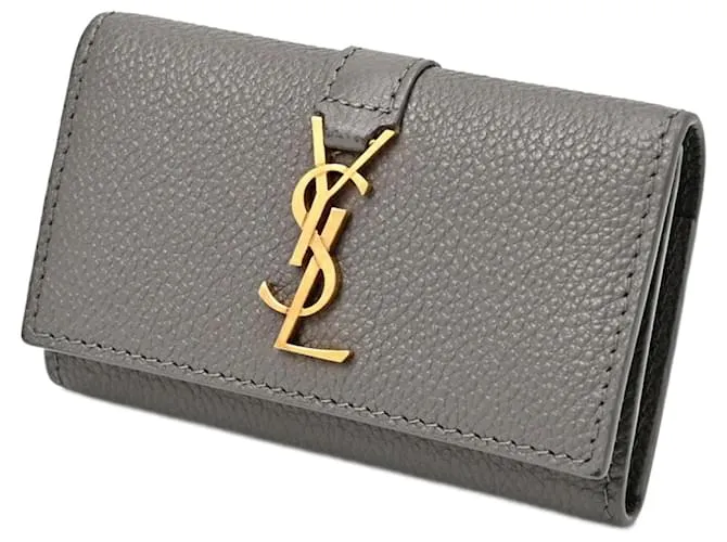 Estuche para llaves Monogram Saint Laurent en gris Castaño 