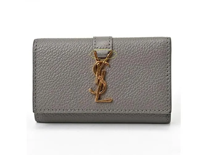Estuche para llaves Monogram Saint Laurent en gris Castaño 