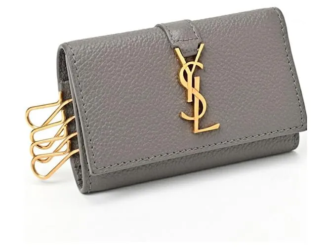 Estuche para llaves Monogram Saint Laurent en gris Castaño 