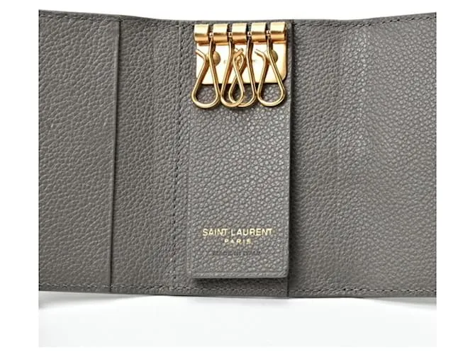 Estuche para llaves Monogram Saint Laurent en gris Castaño 