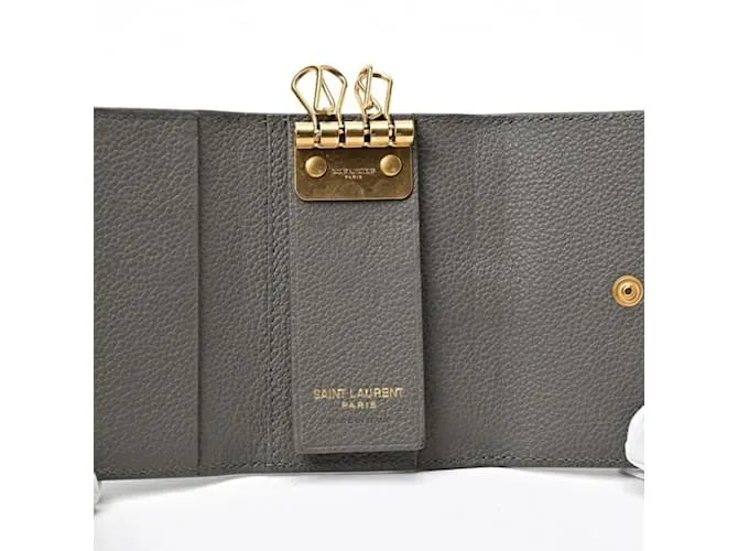 Estuche para llaves Monogram Saint Laurent en gris Castaño 