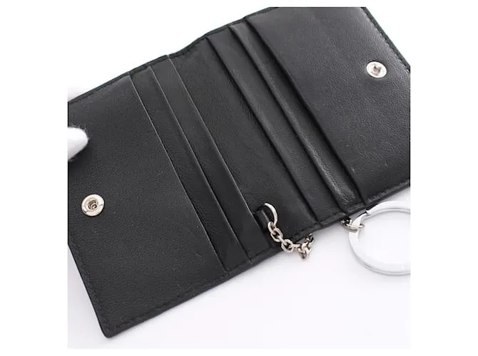 Estuche para tarjetas de visita de cuero negro Marni 