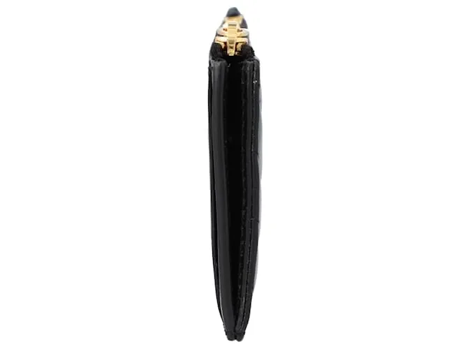Estuche para tarjetas Saint Laurent Cassandre Matelassé Fragments en piel de cordero negro 
