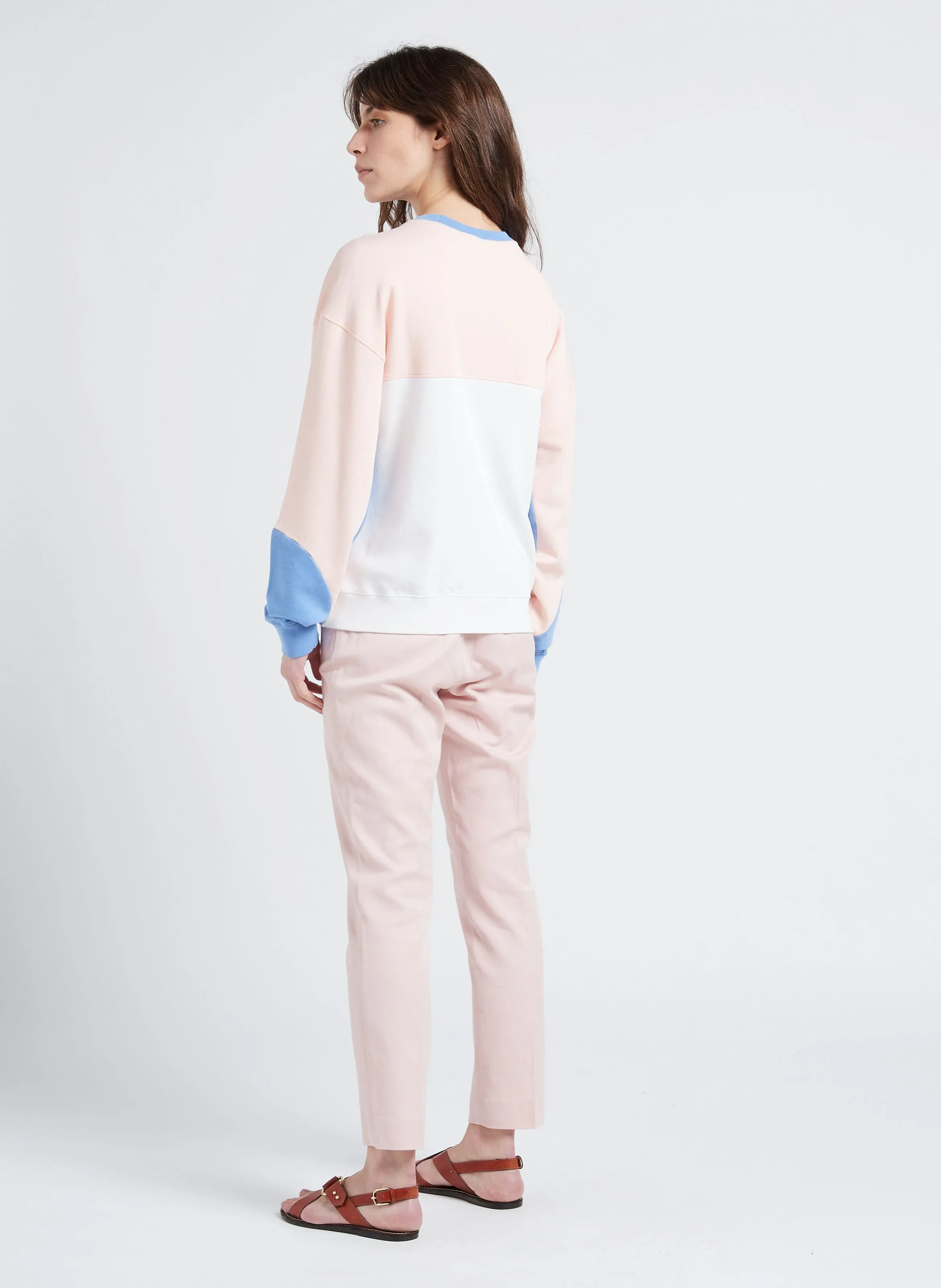 FELIX  PANTALóN RECTO DE MEZCLA DE LINO Y ALGODóN EN ROSA