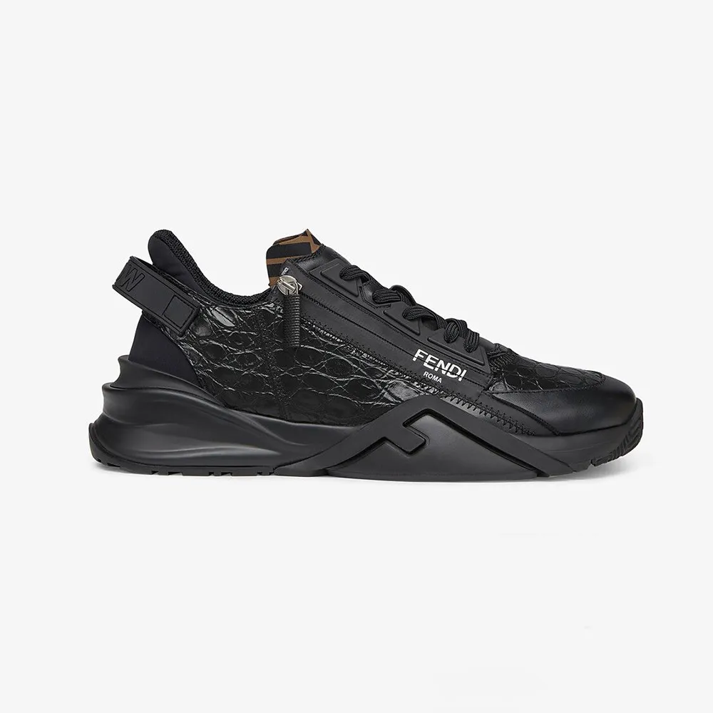 Fendi Mujer Zapatillas Bajas Caimán Negro