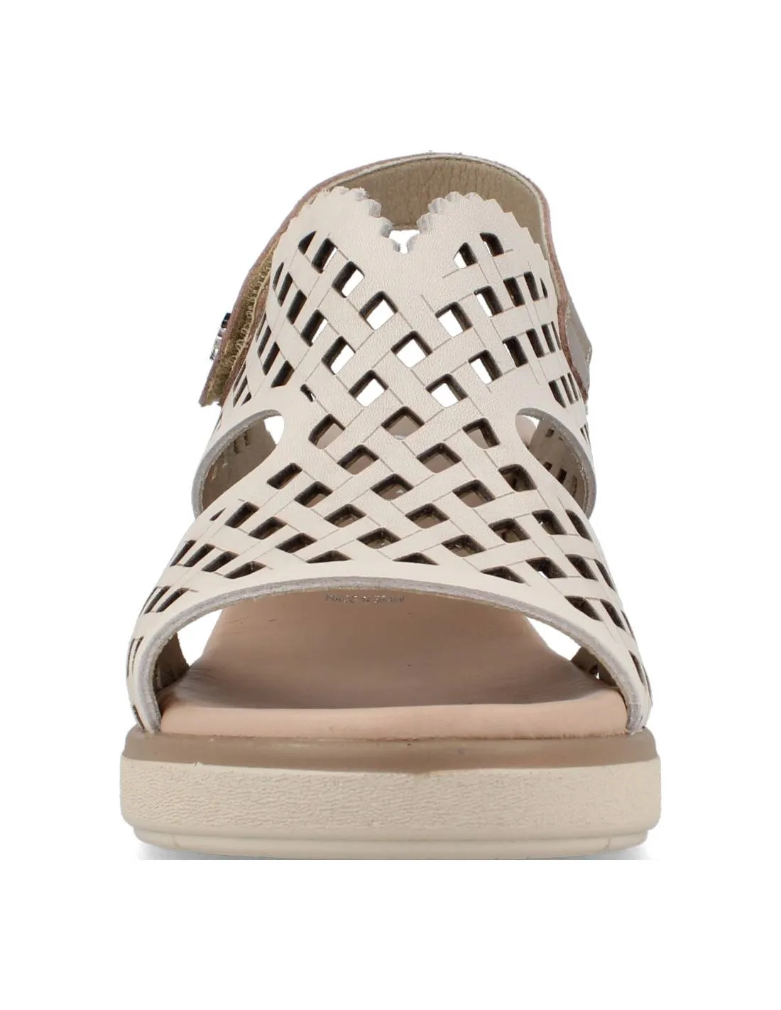 FLUCHOS  SANDALIA CUñA PIEL TIEBT LAMINADO CAVA