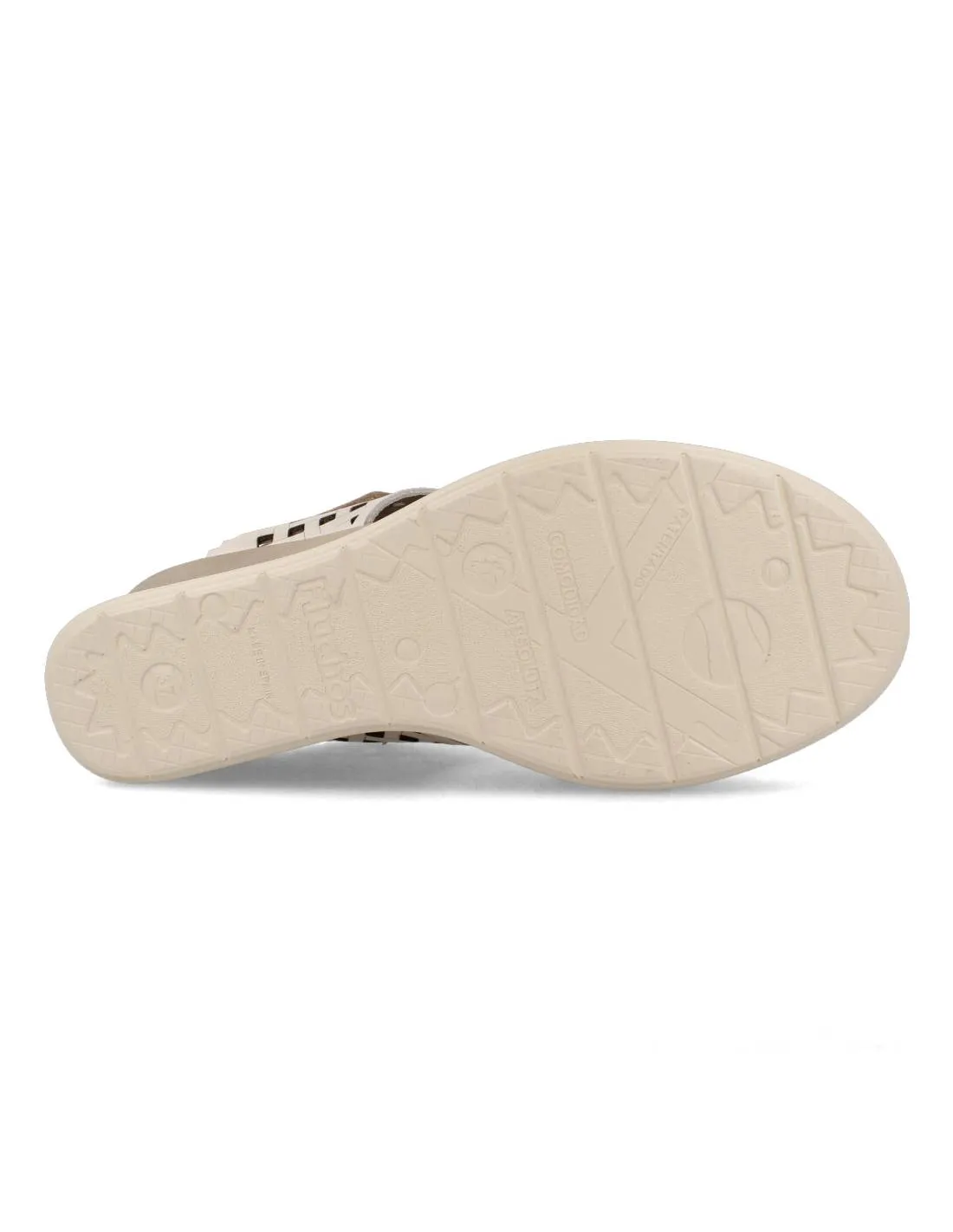 FLUCHOS  SANDALIA CUñA PIEL TIEBT LAMINADO CAVA