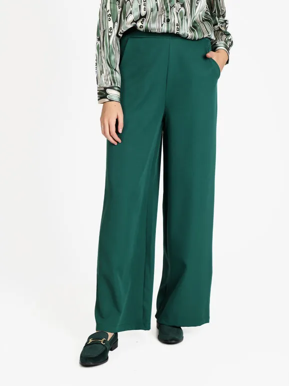 Ghisleri Pantalón ancho de mujer de tiro alto.