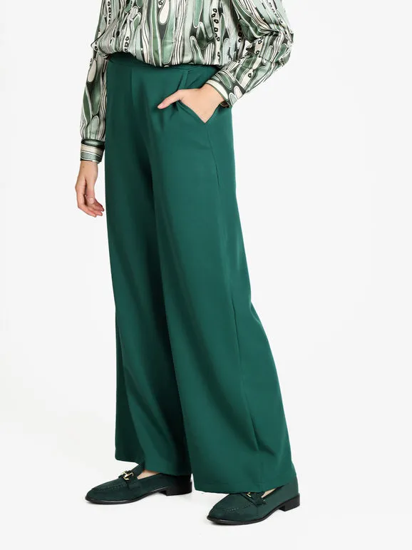 Ghisleri Pantalón ancho de mujer de tiro alto.