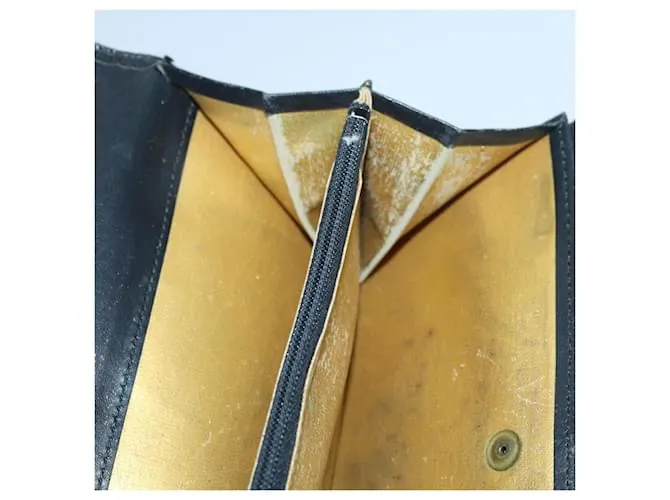 Gianni Versace Gianni Versace Barry Estuche de Llaves de Cuero 3 Piezas Negro Auth ac3163 Amarillo 
