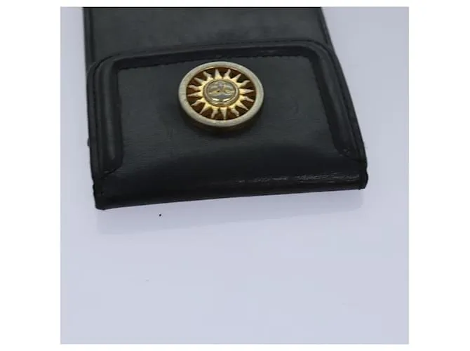 Gianni Versace Gianni Versace Barry Estuche de Llaves de Cuero 3 Piezas Negro Auth ac3163 Amarillo 