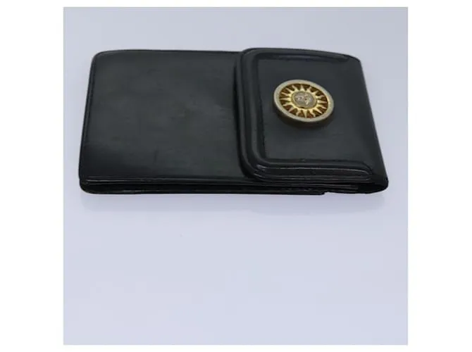 Gianni Versace Gianni Versace Barry Estuche de Llaves de Cuero 3 Piezas Negro Auth ac3163 Amarillo 