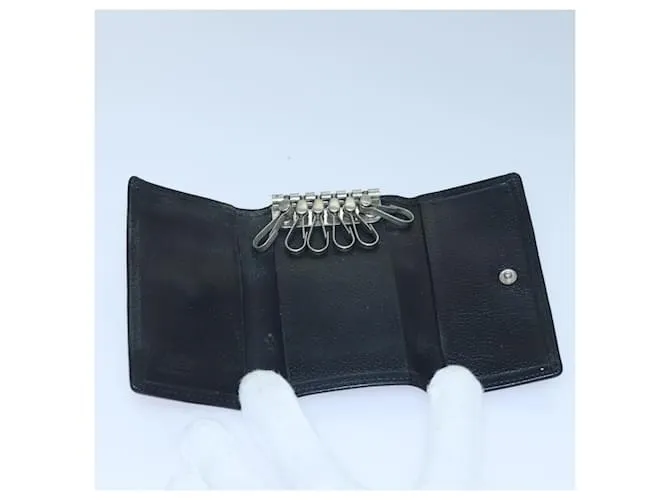 Gianni Versace Gianni Versace Barry Estuche de Llaves de Cuero 3 Piezas Negro Auth ac3163 Amarillo 