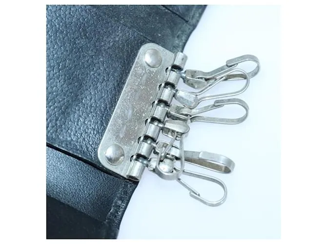 Gianni Versace Gianni Versace Barry Estuche de Llaves de Cuero 3 Piezas Negro Auth ac3163 Amarillo 