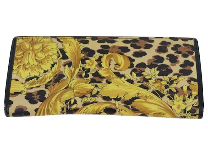 Gianni Versace Gianni Versace Barry Estuche de Llaves de Cuero 3 Piezas Negro Auth ac3163 Amarillo 